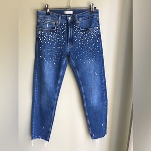 Zara Woman Premium Denim Collection Pearl Embellished Size: US 2 EUR 34